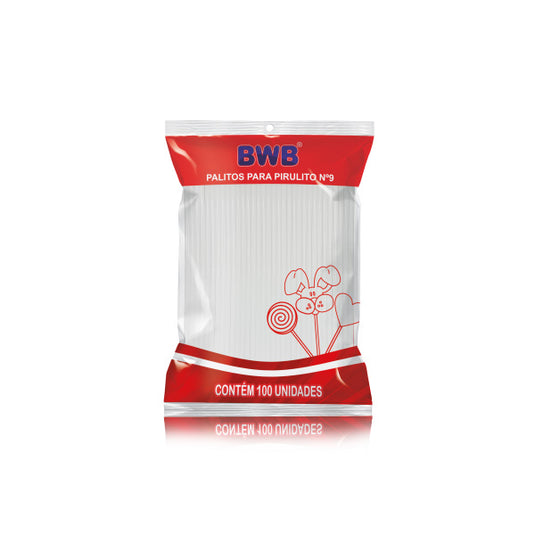 PALITOS PARA PIRULITO PEQUENO - BRANCO PCT C/ 100 UN BWB