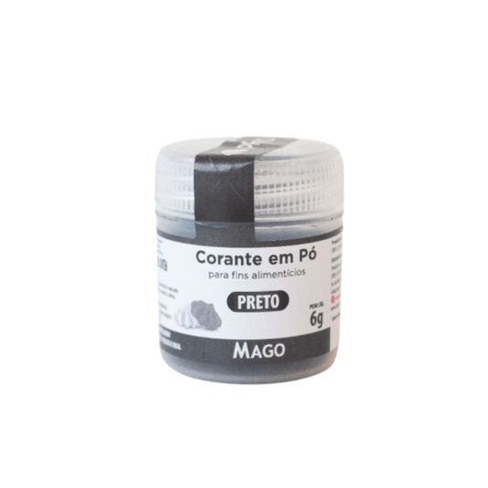 CORANTE EM PO PARA FINS ALIMENTICIO PRETO 6G 1UN MAGO
