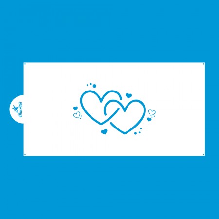 STENCIL CORAÇÃO DUPLO - 1 UNI BLUESTAR