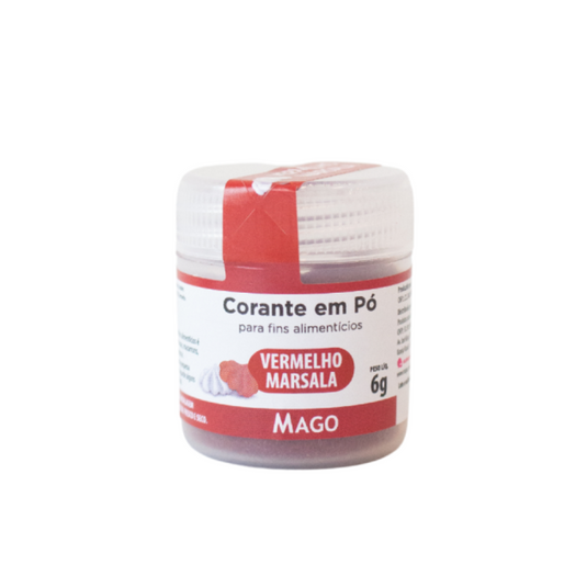 CORANTE EM PO PARA FINS ALIMENTICIO VERMELHO MARSALA 6G 1UN MAGO