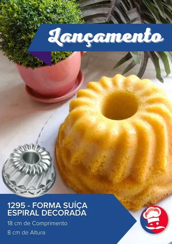 FORMA SUÍÇA ESPIRAL DECORADA 18cmx8cm (ALUM) CAPARROZ