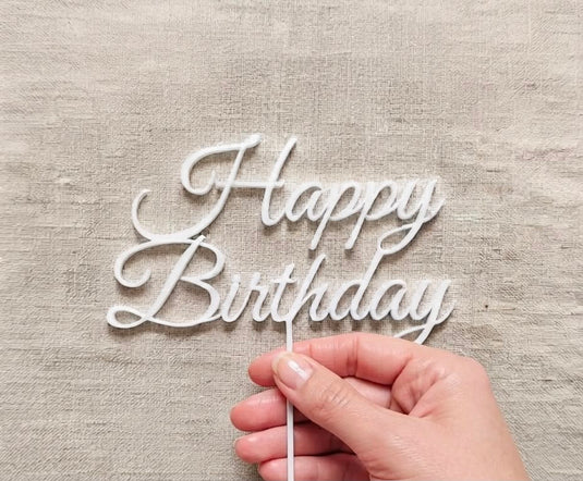 TOPO DE BOLO 3D PERSONALIZADO - HAPPY BIRTHDAY