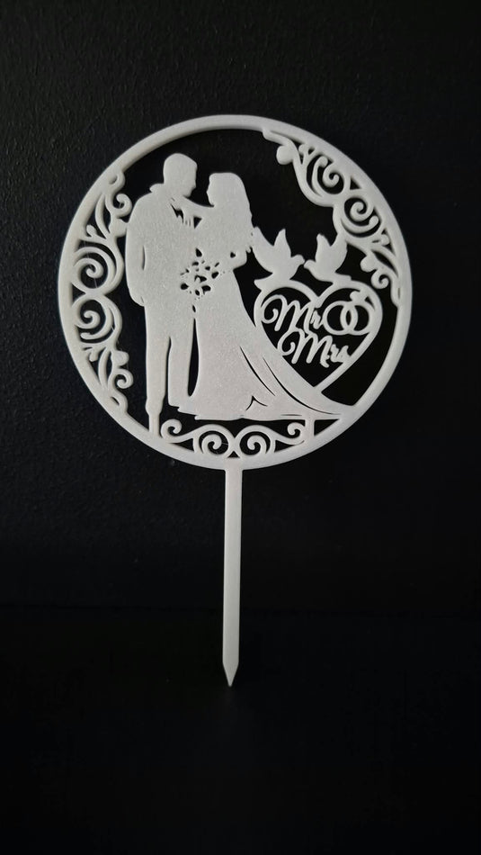 Topo de Bolo de Casamento Silhueta Elegante