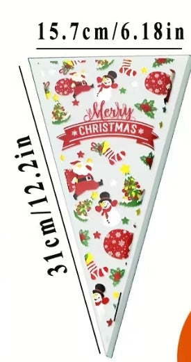 SAQUINHOS CONE PAI NATAL - PACK 10 UNIDADES