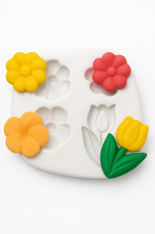 MOLDE DE SILICONE FLORES DO JARDIM