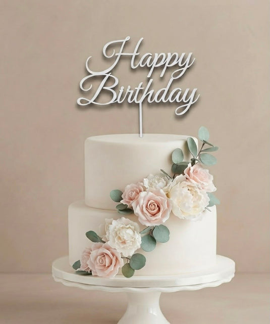 TOPO DE BOLO 3D PERSONALIZADO -  HAPPY BIRTHDAY