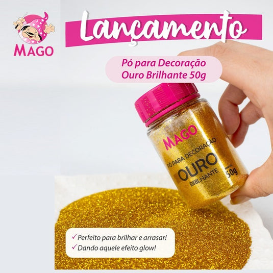 PO P/ DECORACAO OURO 1UN 50G MAGO