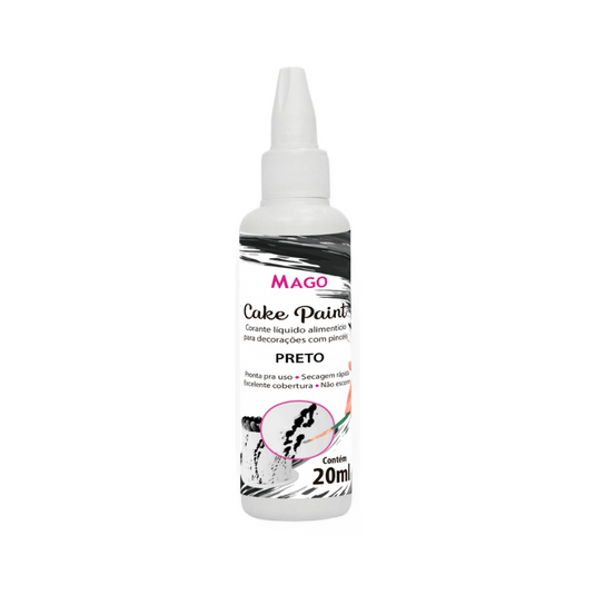 CAKE PAINT CORANTE ALIMENTICIO PARA CONFEITAR PRETA 20G 1UN