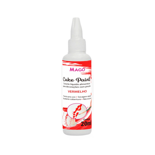 CAKE PAINT CORANTE ALIMENTICIO PARA CONFEITAR VERMELHA 20G 1UN
