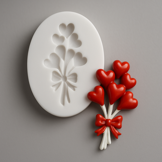 MOLDE DE SILICONE BALÃO CORAÇÃO