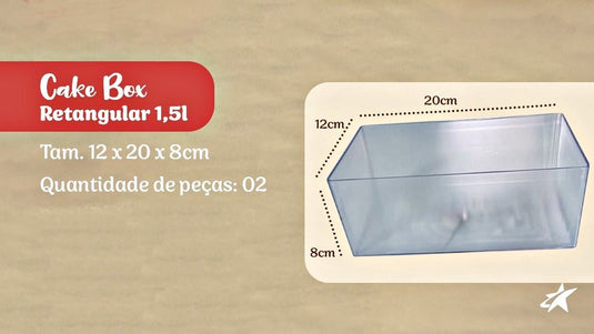 CAKE BOX CRISTAL RETANGULAR